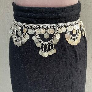 Vintage Festoon style silver Egyptian coin belt One Size